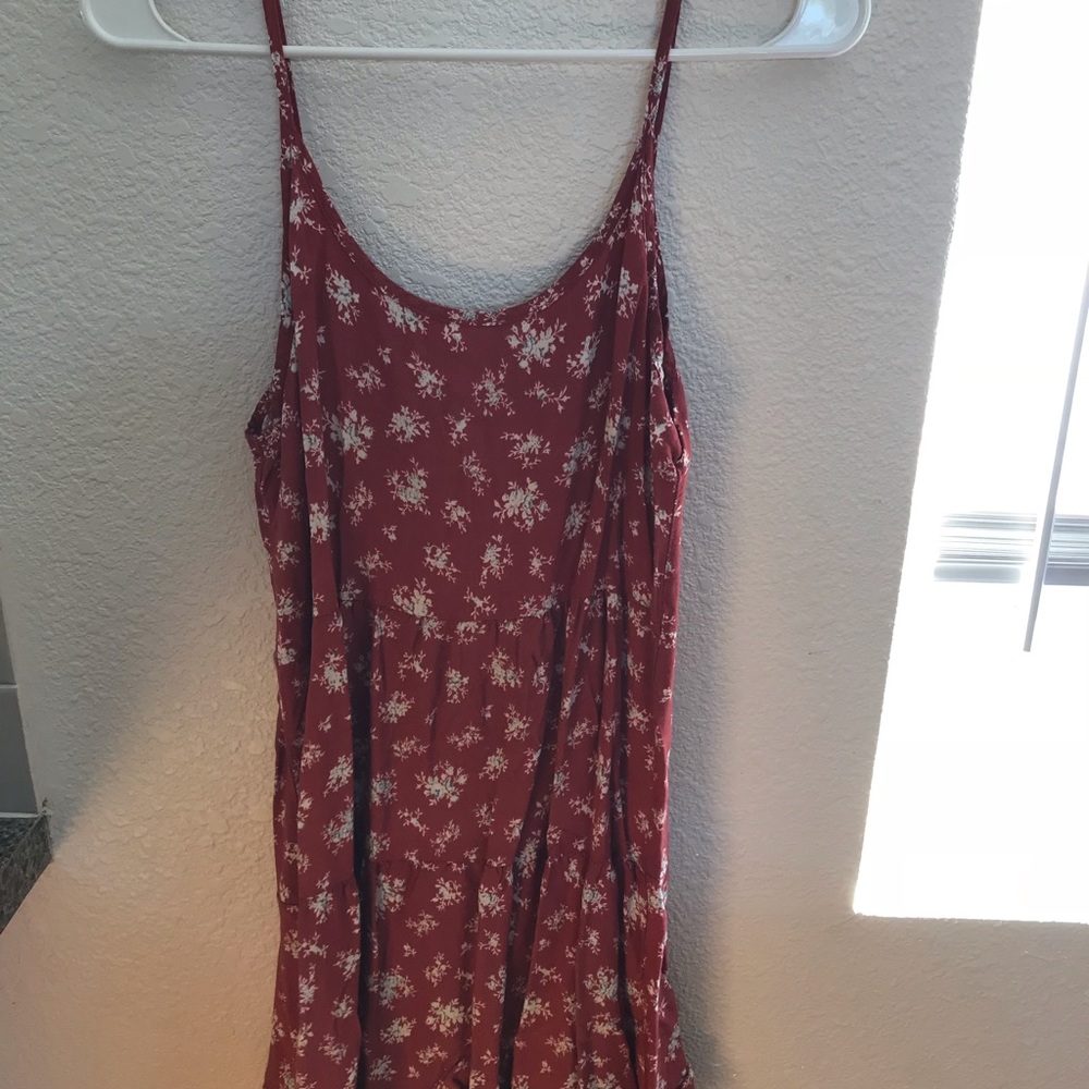 Red floral dress